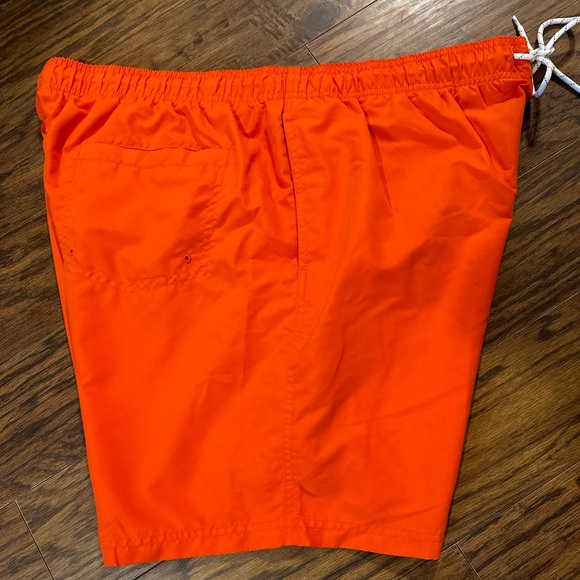 Boca Classics Mens Swim Shorts Orange Drawstring Pockets - Picture 4 of 7